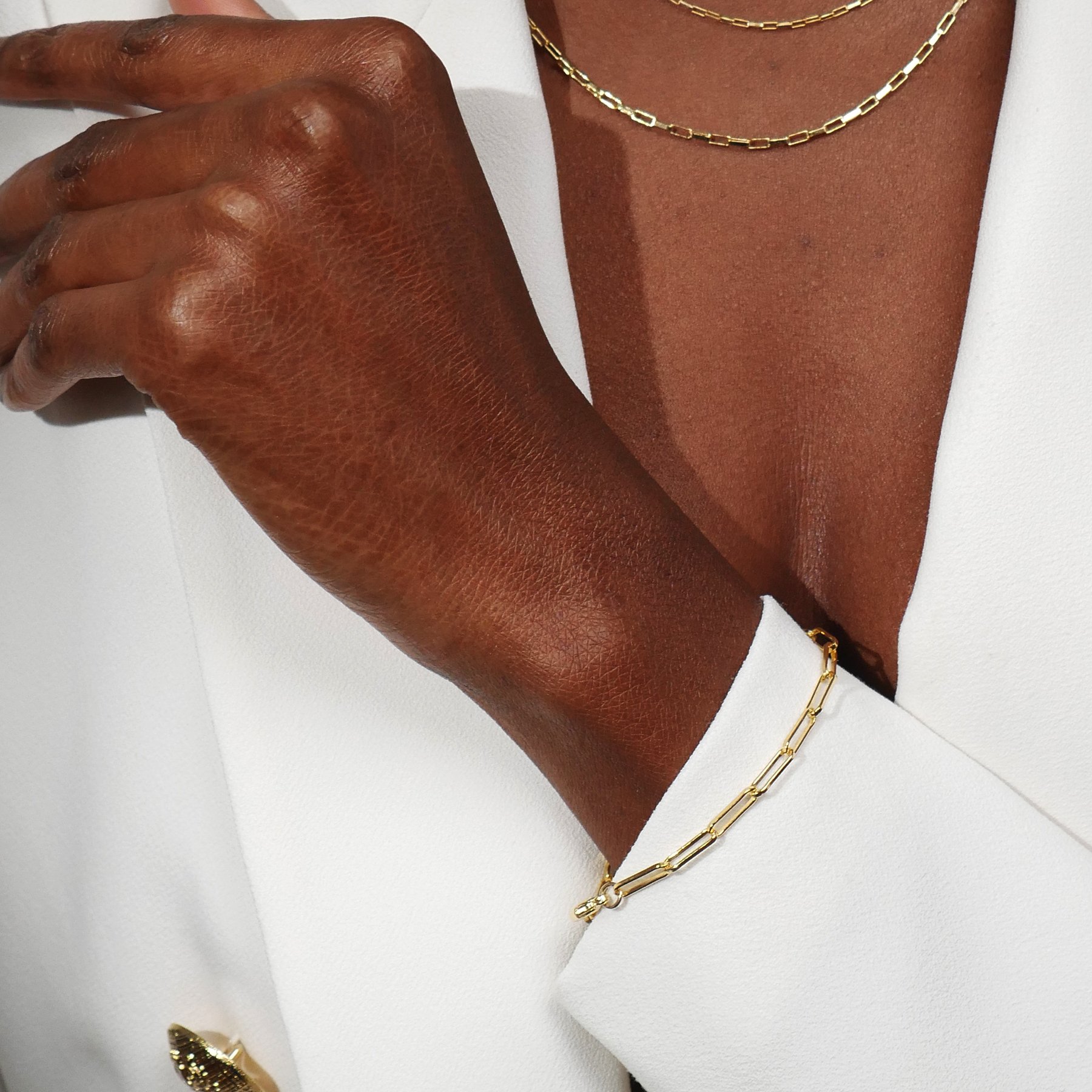 Gwen Beloti Gold Layla Link Paperclip Chain Bracelet